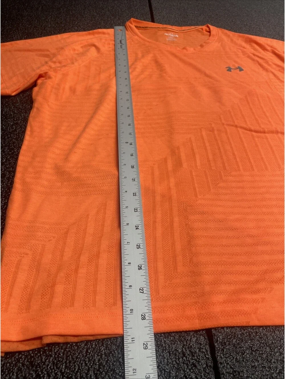 Under Armour Fitted Run Shirt Mens XXL Orange Performance Light Breathable Rare